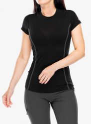 Koszulka merino damska Sensor Merino Active Tee S/S. Czarne bielizna termoaktywna damska Sensor, s, bez wzorów, z materiału. Za 285.99 zł.