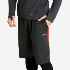 Długie spodenki do piłki nożnej Kipsta Viralto Club. Szare szorty męskie KIPSTA, z elastanu, bez kołnierzyka. Za 69.99 zł.