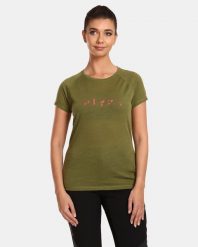 Damska koszulka z wełny merynosów Kilpi ZARJA-W. Zielone t-shirty damskie Kilpi, bez wzorów, z dzianiny, bez kołnierzyka. Za 267.13 zł.