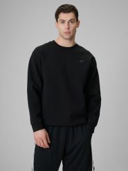 4F Bluza dresowa regular bez kaptura męska - czarna XXL. Czarne bluzy bez kaptura męskie 4f, l, z dresówki. Za 149.99 zł.