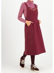 Blutsgeschwister Sukienka-ogrodniczka "Power Pinafore" w kolorze bordowym rozmiar: L. Czerwone sukienki damskie Blutsgeschwister, l, bez wzorów, z bawełny, bez kołnierzyka, bez ramiączek, maxi. Za 175.26 zł.