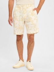Calvin Klein Bermudy z zawartością lnu Mężczyźni len beżowy, 32. Brązowe szorty męskie CALVIN KLEIN, bez wzorów, ze lnu. Za 229.95 zł.