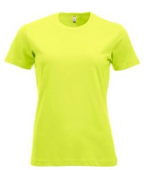 Clique New Classic-T Women T-shirt z bawełny, współczesny fason – visibility. Zielone t-shirty damskie CLIQUE, xs, bez wzorów, z bawełny, bez kołnierzyka. Za 102.61 zł.