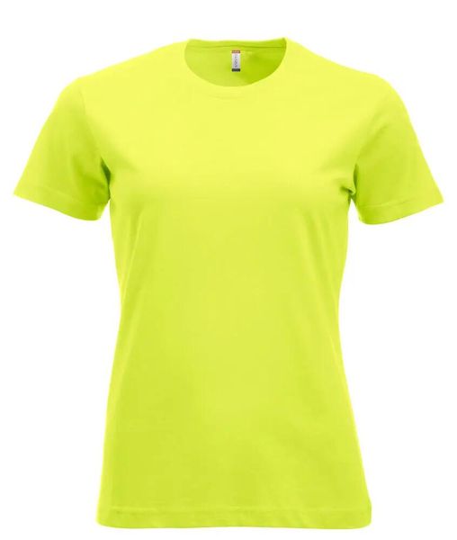 Clique New Classic-T Women T-shirt z bawełny, współczesny fason – visibility. Zielone t-shirty damskie CLIQUE, xs, bez wzorów, z bawełny, bez kołnierzyka. Za 102.61 zł.