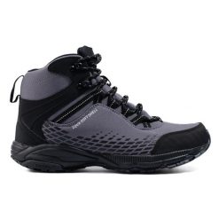 Buty trekkingowe męskie DK szare. Szare buty trekkingowe męskie z materiału, bez zapięcia. Za 262.37 zł.