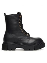 Elisabetta Franchi Trapery Lace-Up Bootie F4A5-E0411-1251 S Czarny. Czarne kozaki dziewczęce Elisabetta Franchi, bez wzorów, ze skóry, bez obcasa. Za 1,129.00 zł.