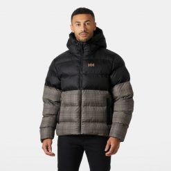 Kurtka puchowa Helly Hansen Oslo Graphic Puffy. Brązowe kurtki męskie Helly Hansen, m, bez wzorów, z materiału, eleganckie, bez kaptura. Za 1,299.00 zł.