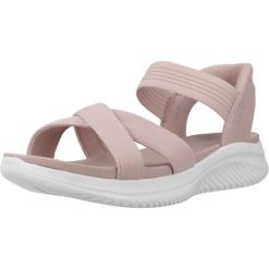 Sandały SKECHERS SLIP - INS ULTRA FLEX 3.0 Rose. Czerwone sandały damskie Skechers, bez wzorów, z tkaniny, bez obcasa. Za 296.99 zł.