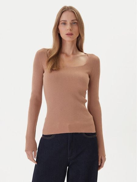 Kontatto Sweter 3M0830C Beżowy Slim Fit. Brązowe swetry klasyczne damskie Kontatto, m, z syntetyku, bez kołnierzyka. Za 269.99 zł.