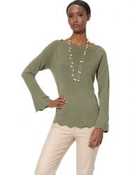 WITT WEIDEN Bluzka w kolorze khaki rozmiar: 40. Brązowe bluzki damskie WITT WEIDEN, bez wzorów, bez kołnierzyka, bez ramiączek. Za 126.45 zł.