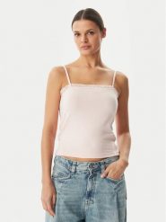 Adidas Top KC6438 Różowy Slim Fit. Czerwone topy damskie Adidas, s, bez wzorów, z bawełny, bez ramiączek. Za 179.99 zł.