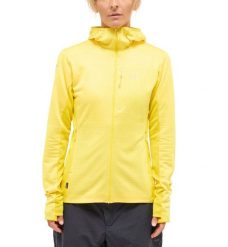Damska Bluza Górska Mid Layer Lekka z Kapturem L.I.M Mid Fast II. Żółte bluzy z kapturem damskie Haglöfs, l, z dzianiny. Za 299.00 zł.