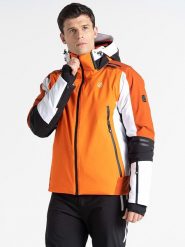 Dare 2b Kurtka narciarska "Speed" w kolorze biało-czarno-pomarańczowym rozmiar: XL. Białe kurtki narciarskie i snowboardowe damskie Dare 2b, xl, bez wzorów, bez kaptura. Za 527.10 zł.