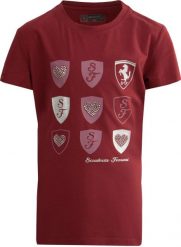 T-shirt dziecięcy Ferrari Jersey & Georgette Long Bordeaux Burgundy. Czerwone koszulki dziewczęce Ferrari, bez wzorów, z bawełny, bez ramiączek. Za 179.99 zł.