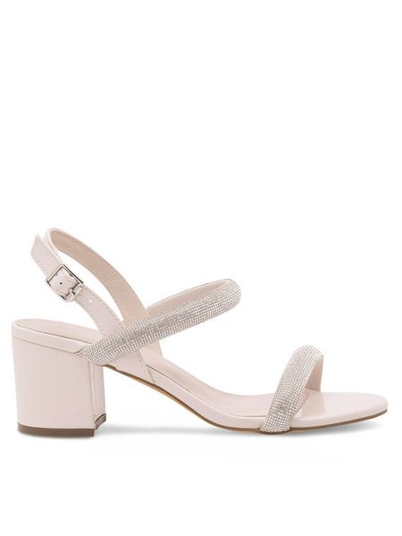 Jenny Fairy Sandały WS5744-01 Beżowy. Brązowe sandały damskie Jenny Fairy, bez wzorów, ze skóry, bez obcasa, na słupku. Za 129.99 zł.