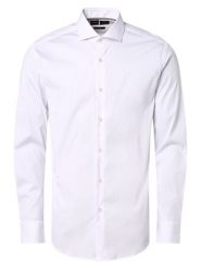 BOSS Koszula łatwa w prasowaniu Mężczyźni Slim Fit biały, 38. Białe koszule męskie Boss, m, bez wzorów, bez kołnierzyka, bez ramiączek. Za 549.95 zł.
