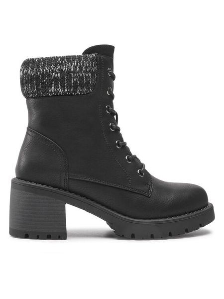 Clara Barson Trzewiki WS5898-10 Czarny. Czarne botki damskie Clara Barson, ze skóry, bez obcasa, na słupku, bez zapięcia. Za 179.99 zł.