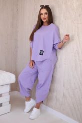 Komplet new punto bluza + spodnie jasny fioletowy. Fioletowe bluzy bez kaptura damskie KESI, l, z bawełny. Za 347.13 zł.