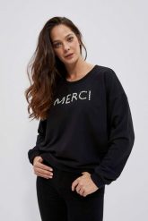 Bluza z napisem. Bluzy bez kaptura damskie MOODO, l, z bawełny. W wyprzedaży za 59.99 zł.