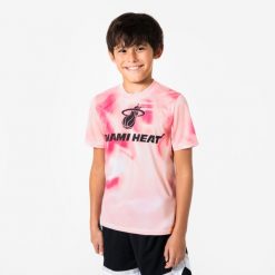 Koszulka do koszykówki dla dzieci NBA Miami Heat 900. Czerwone koszulki dziewczęce TARMAK, m, bez wzorów, z materiału, bez ramiączek. Za 59.99 zł.