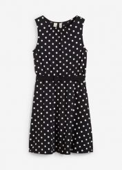 Sukienka z dżerseju z czystej bawełny. Czarne sukienki dziewczęce bonprix, bez wzorów, z bawełny, eleganckie, bez ramiączek. Za 59.99 zł.