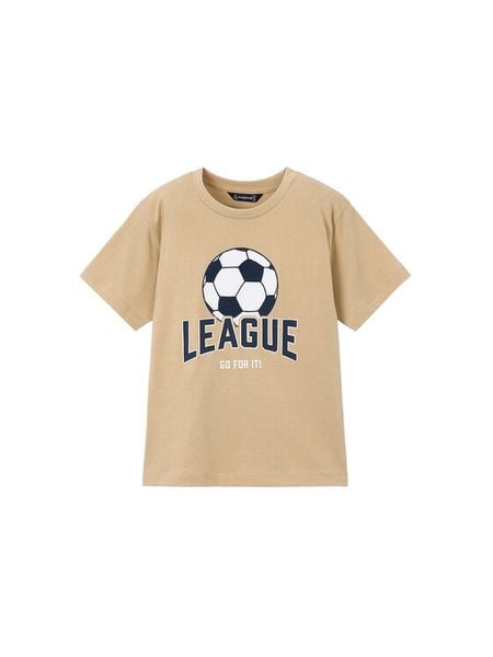 Mayoral T-Shirt 3074 Beżowy Regular Fit. Brązowe t-shirty chłopięce Mayoral, bez wzorów, z bawełny, bez ramiączek. Za 79.99 zł.