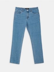 Spodnie jeansowe regular fit - niebieski. Niebieskie spodnie materiałowe męskie Sinsay, bez wzorów, z jeansu. Za 49.99 zł.