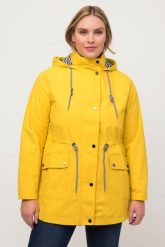 Damskie Kurtka funkcyjna HYPRAR wodoodporna trapezowy krój kaptur. Brązowe kurtki damskie Ulla Popken, plus size, bez wzorów, z materiału, z kapturem. Za 559.99 zł.