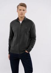 Rozpinany sweter S-NATAN. Kardigany męskie Volcano, m, bez wzorów, z bawełny, klasyczne, bez kołnierzyka. Za 209.99 zł.