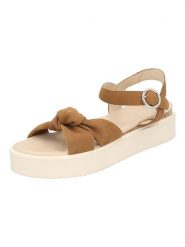 Gerry Weber Skórzane sandały w kolorze jasnobrązowym rozmiar: 38. Brązowe sandały damskie Gerry Weber, bez wzorów, bez obcasa, na platformie. Za 125.85 zł.