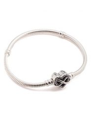 Pandora Srebrna bransoletka "Family Forever And Always" rozmiar: 18. Szare bransoletki damskie Pandora, srebrne. Za 307.46 zł.