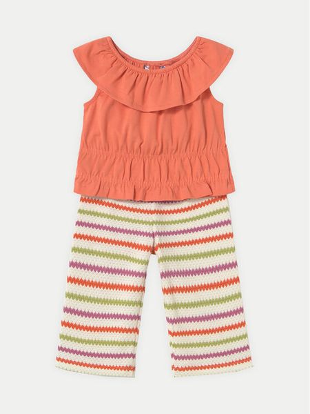 Mayoral Komplet bluzka i spodnie 1575 Kolorowy Regular Fit. Spodnie dziewczęce Mayoral, bez wzorów, z bawełny. Za 79.99 zł.