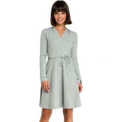 Sukienka w kolorze jasnoszarym. Szare sukienki damskie Be Wear, l, bez wzorów, z bawełny, bez kołnierzyka, bez ramiączek, maxi. Za 164.95 zł.
