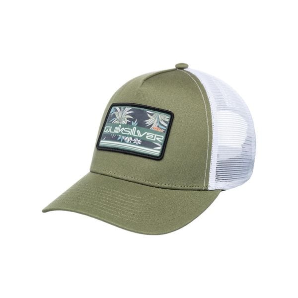 Czapka z daszkiem męska Quiksilver Riding Around Trucker. Zielone czapki męskie Quiksilver, bez wzorów. Za 79.99 zł.