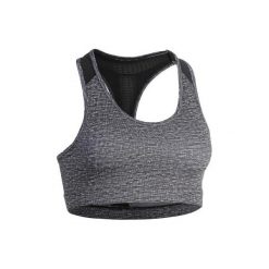 Stanik fitness kardio 100 szary melanż. Białe biustonosze sportowe damskie DOMYOS, bez wzorów, z elastanu. Za 24.99 zł.