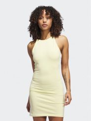 Adidas Sukienka codzienna Adicolor Classics Tight Summer Dress IB7403 Żółty Slim Fit. Żółte sukienki damskie Adidas, na co dzień, l, bez wzorów, z bawełny, bez kołnierzyka, bez ramiączek, proste. Za 139.99 zł.