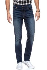 SPODNIE MĘSKIE MUSTANG Tramper Tapered DENIM BLUE 1004457 5000 883. Niebieskie spodnie materiałowe męskie Mustang, bez wzorów, z denimu. W wyprzedaży za 89.99 zł.