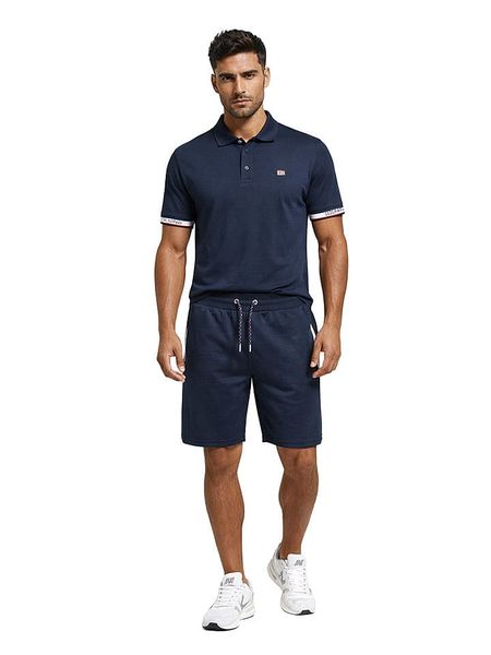 Geographical Norway Bermudy dresowe "Poliar" w kolorze granatowym rozmiar: XXL. Niebieskie szorty męskie Geographical Norway, bez wzorów, z dresówki. Za 85.95 zł.