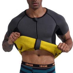 T-shirt neoprenowy dla odchudzających się mężczyzn. Brązowe t-shirty męskie SLIMBODY, m, bez wzorów, z neoprenu, bez kołnierzyka. W wyprzedaży za 189.00 zł.