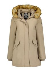 Maison Montaigne Parka "Dinamai" w kolorze beżowym rozmiar: XL. Brązowe parki damskie Maison Montaigne, xl, z aplikacjami. Za 214.19 zł.