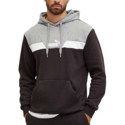 Męska bluza sportowa dresowa bawełniana PUMA COLORBLOCK 681731-01. Czarne bluzy bez kaptura męskie Puma, m, z bawełny. Za 129.99 zł.