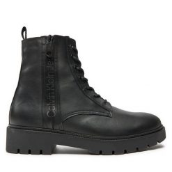 Kozaki Calvin Klein Jeans. Czarne buty zimowe męskie Calvin Klein Jeans, z jeansu, bez zapięcia. Za 849.99 zł.