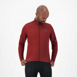 Kurtka rowerowa męska Rogelli ESSENTIAL softshell. Czerwone kurtki męskie Rogelli, l, bez wzorów, z softshellu, sportowe, bez kaptura. W wyprzedaży za 225.00 zł.