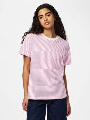 Pieces Koszulka "Pcria" w kolorze biało-różowym rozmiar: XL. Białe t-shirty damskie Pieces, xl, bez wzorów, z bawełny, bez kołnierzyka. Za 61.60 zł.