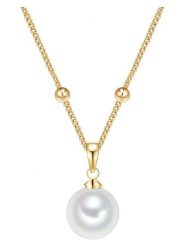 Lulu & Jane Pozłacany naszyjnik z perłą - dł. 42 cm rozmiar: onesize. Białe naszyjniki damskie Lulu & Jane, pozłacane. Za 43.99 zł.