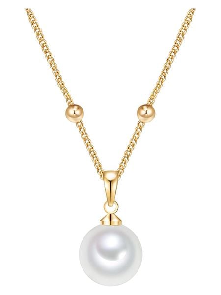 Lulu & Jane Pozłacany naszyjnik z perłą - dł. 42 cm rozmiar: onesize. Białe naszyjniki damskie Lulu & Jane, pozłacane. Za 43.99 zł.