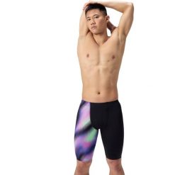 Kąpielówki męskie spodenki kąpielowe Speedo One Leg Printed Jammer. Czarne kąpielówki męskie Speedo, m, bez wzorów, do pływania. Za 386.87 zł.