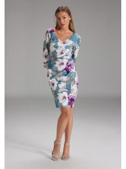 SWING Sukienka w kolorze błękitno-fioletowym rozmiar: 40. Niebieskie sukienki damskie Swing, bez wzorów, bez kołnierzyka, bez ramiączek, mini. Za 209.33 zł.