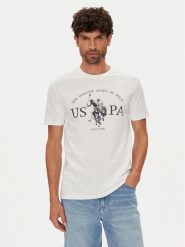 U.S. Polo Assn. T-Shirt MUP4203 Biały Regular Fit. Białe koszulki polo męskie U.S. Polo Assn., m, bez wzorów, z bawełny, bez ramiączek. Za 109.99 zł.