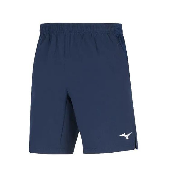 Szorty Mizuno Team Trad. Niebieskie szorty damskie Mizuno, bez wzorów, z materiału, eleganckie. Za 168.00 zł.